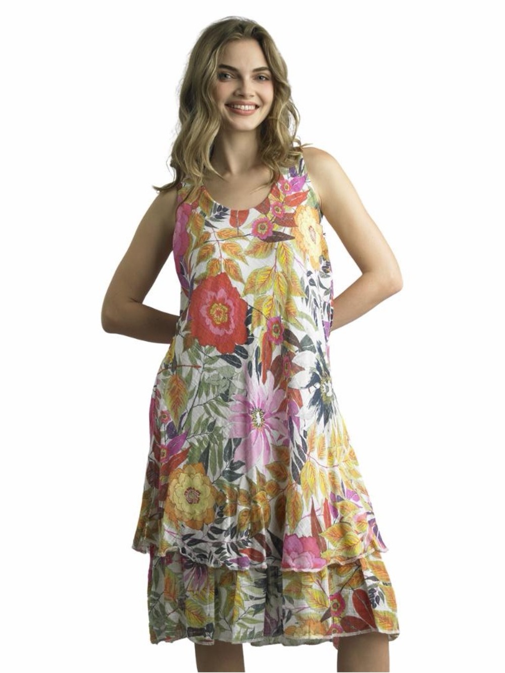 Tempo Paris Multicolor Floral Sleeveless Dress